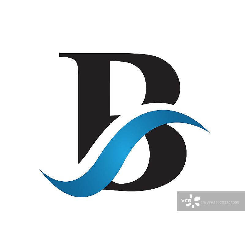 时尚的蓝黑色BS或SB标志设计符号图片素材