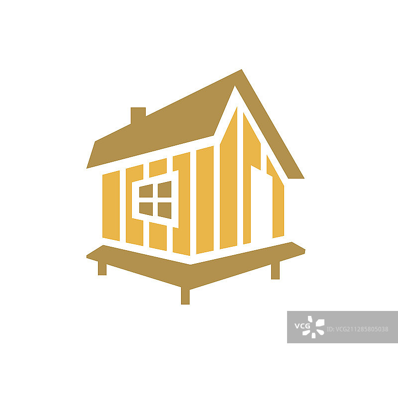 简约现代小木屋标志设计图片素材