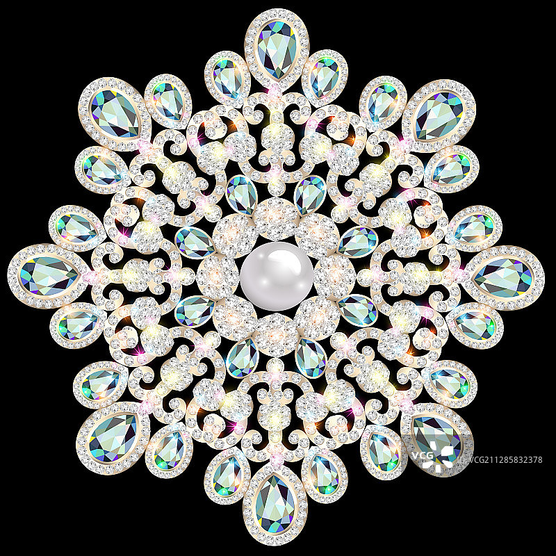 部落民族风胸针珠宝设计元素图片素材