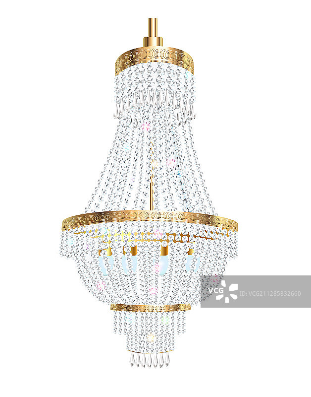 带有水晶吊坠的枝形吊灯图片素材