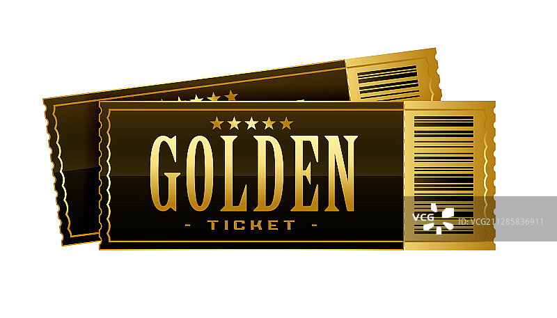 复古金色电影票模板图片素材