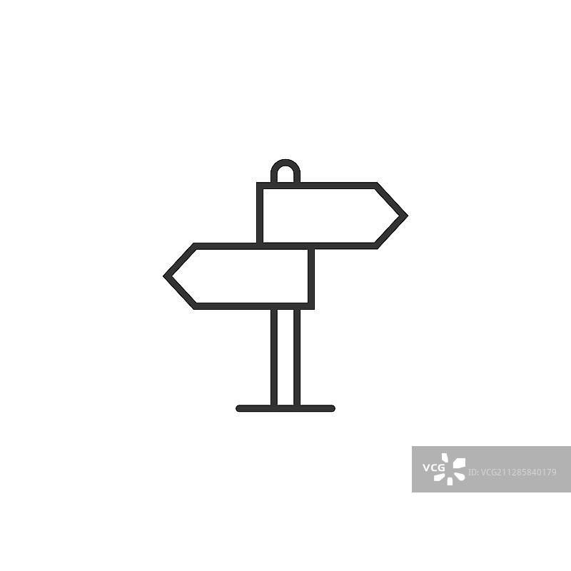 扁平风格的十字路口路标图标图片素材