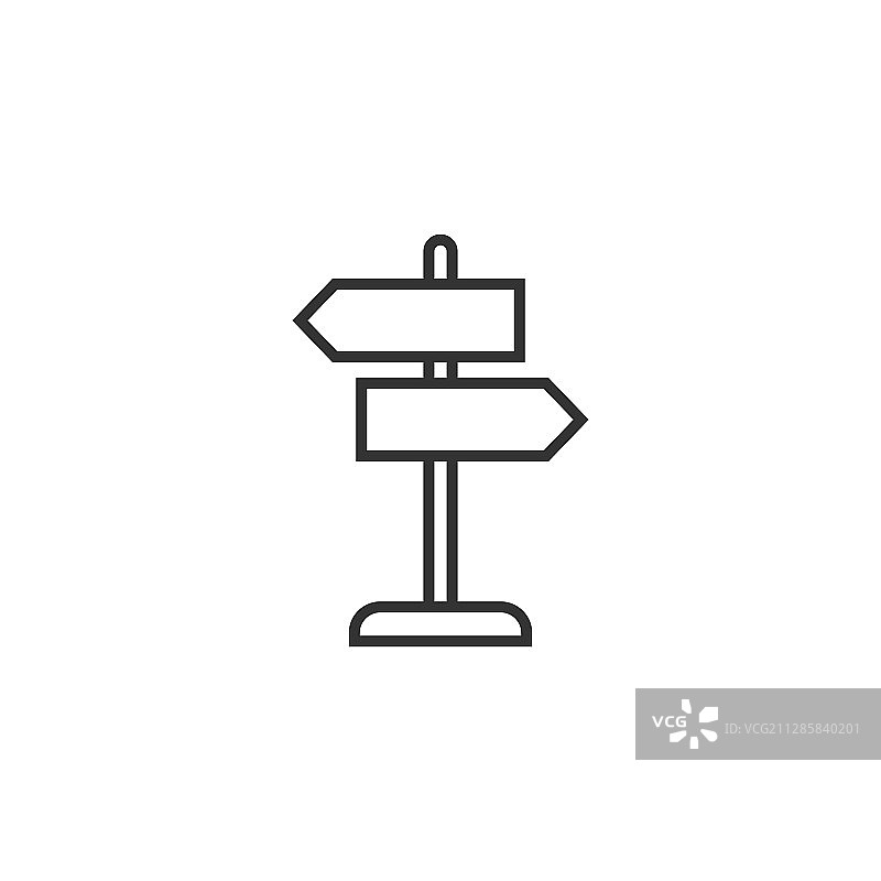 扁平风格的十字路口路标图标图片素材