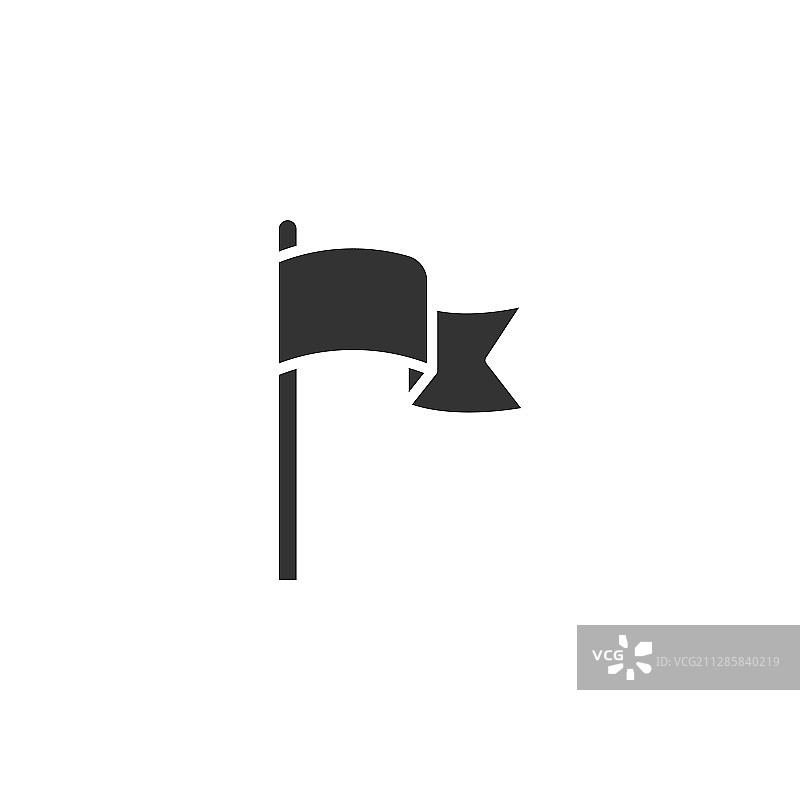 白色背景上的扁平风格旗帜图标图片素材