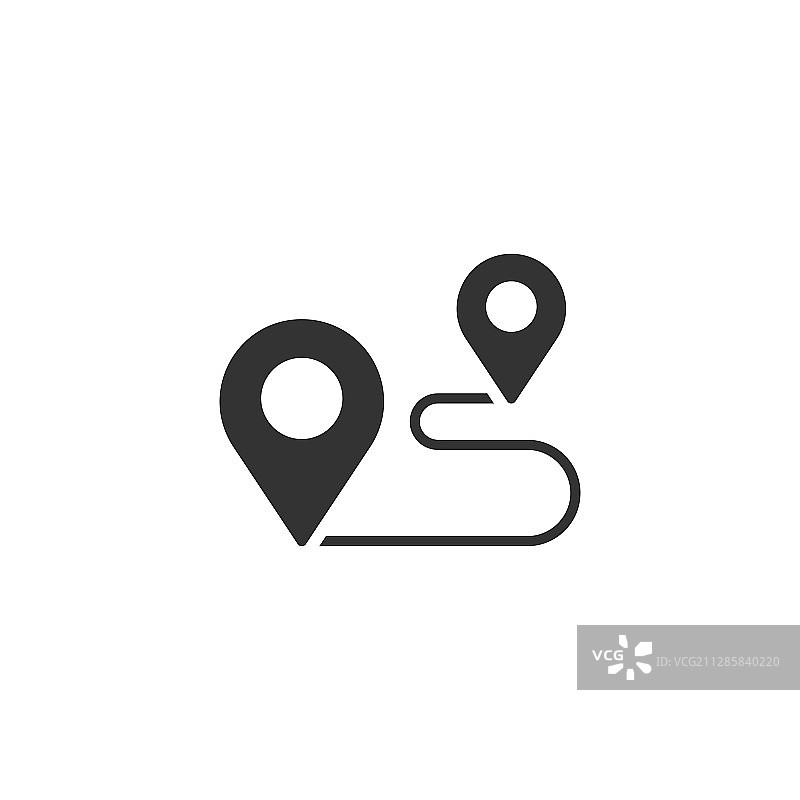 地图大头针图标在平面风格的GPS导航上图片素材