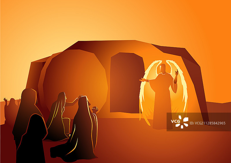 耶稣墓前显现的天使图片素材