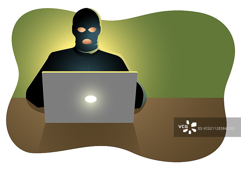 笔记本电脑后的黑客图片素材