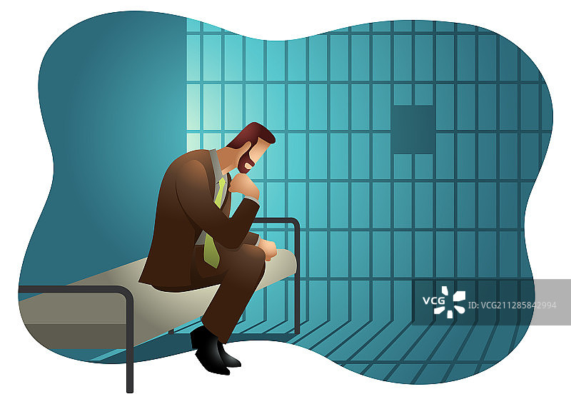 在监狱里的商人图片素材