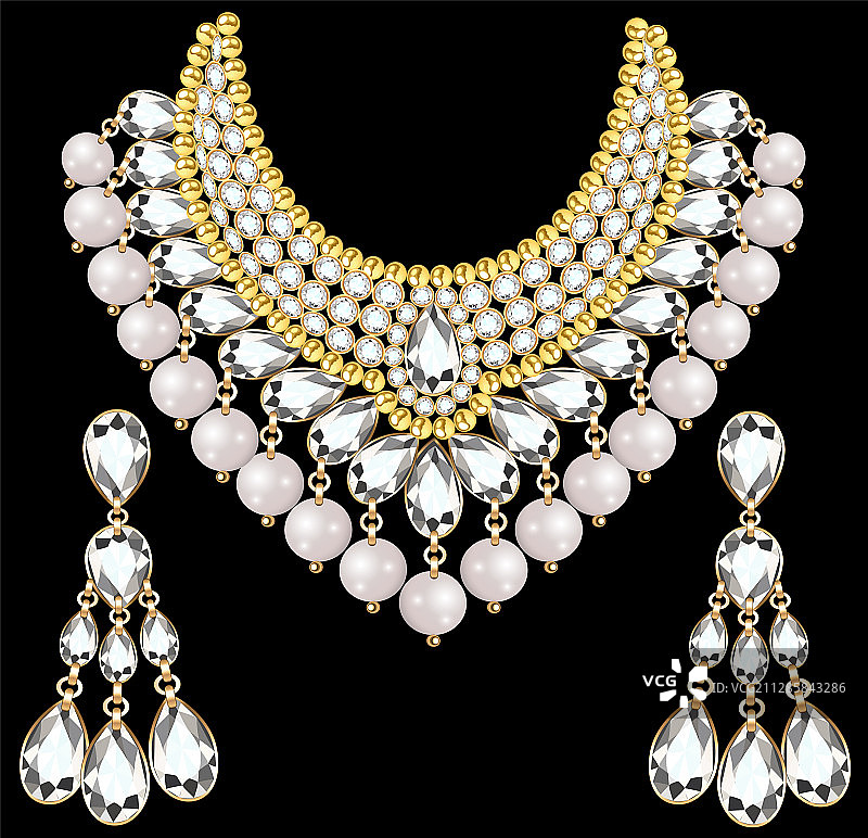 婚礼女士项链耳环套装图片素材