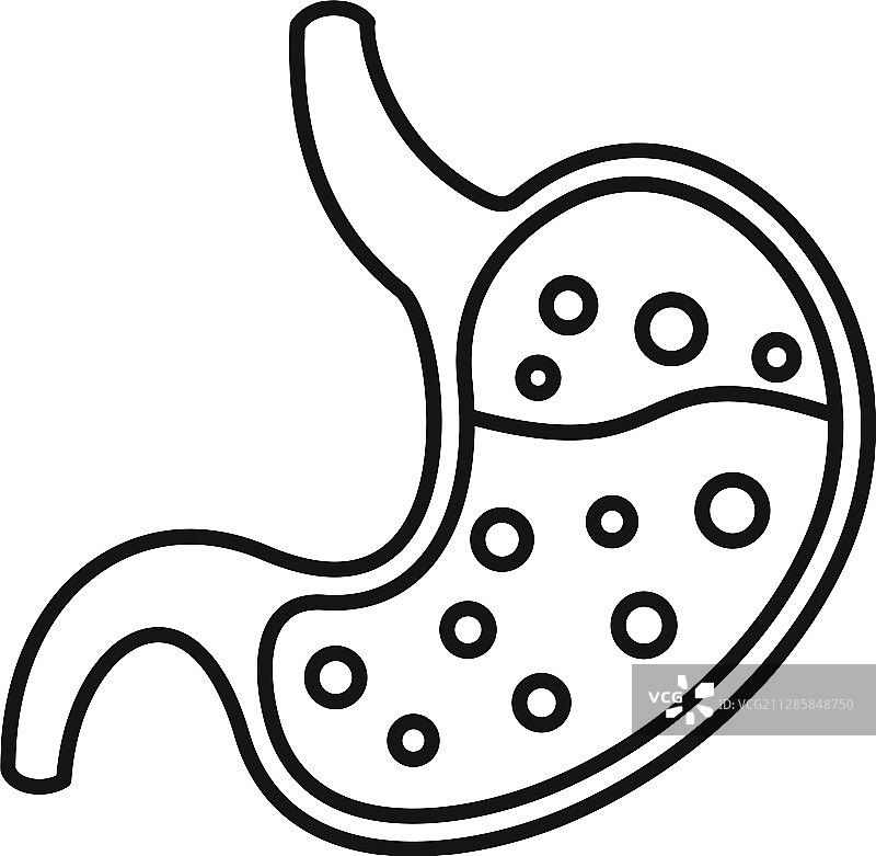 胃部不适图标轮廓样式图片素材