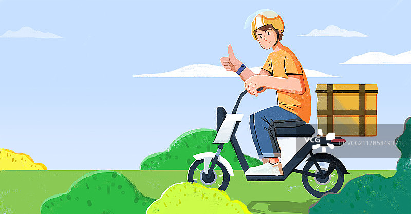 外卖小哥之夏天图片素材