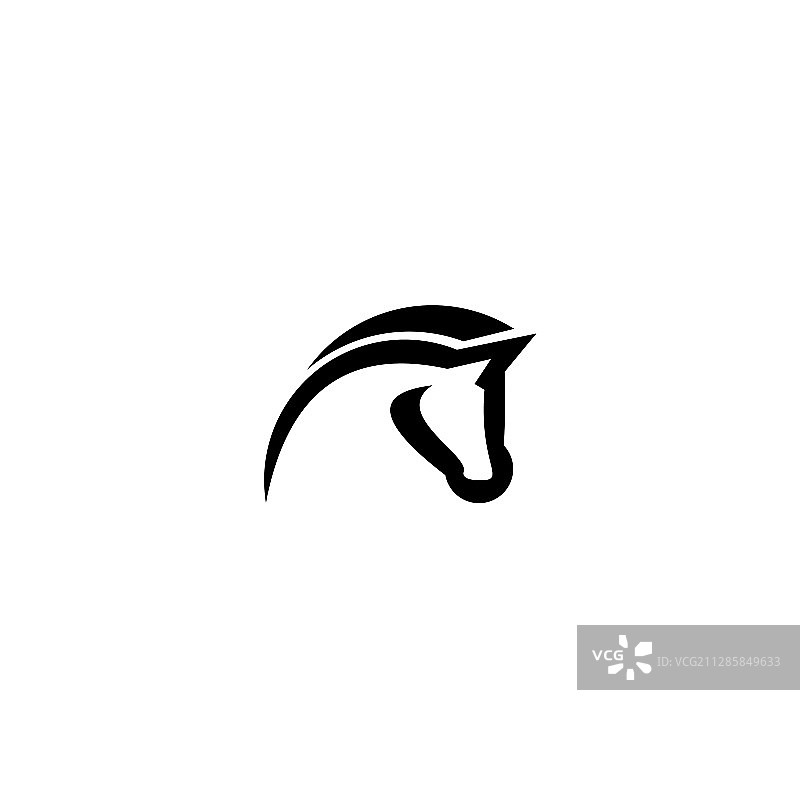 骏马现代抽象标志图片素材