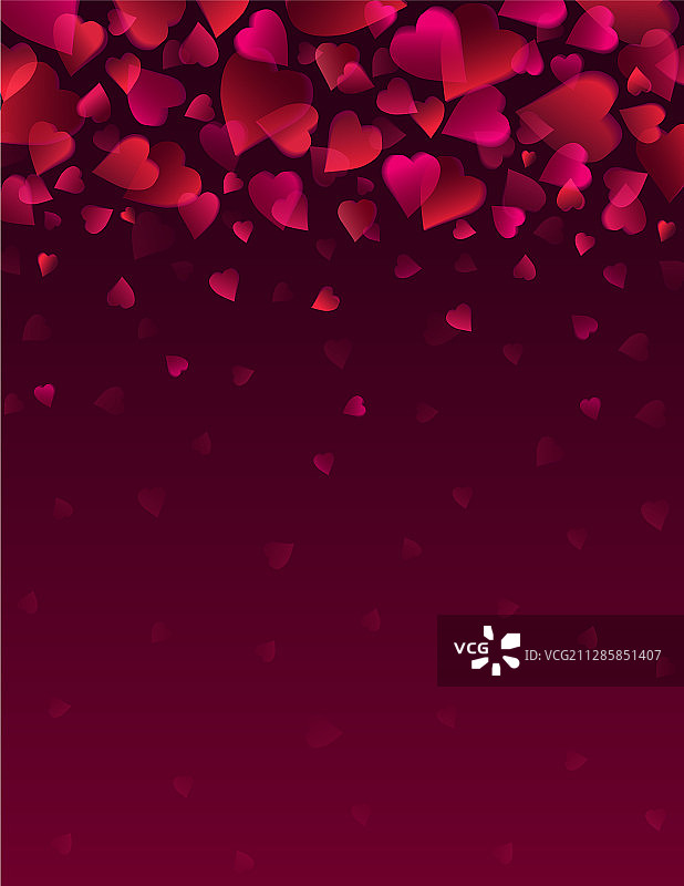 带有红色爱心的情人节问候背景图片素材