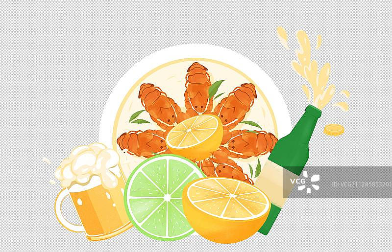 龙虾啤酒场景图片素材