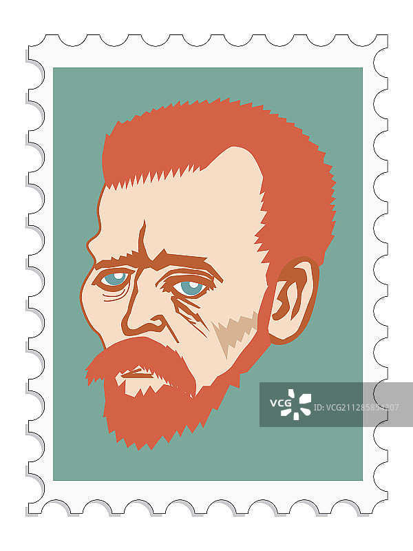 文森特·梵高，著名的荷兰后印象派画家图片素材