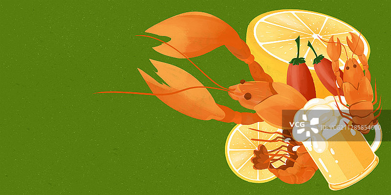 啤酒节龙虾美食背景图片素材