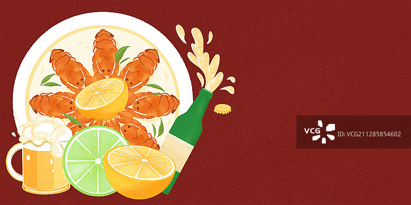 啤酒节龙虾美食背景图片素材