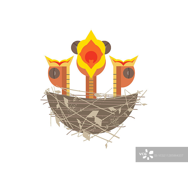 鸟巢中的鸟图片素材