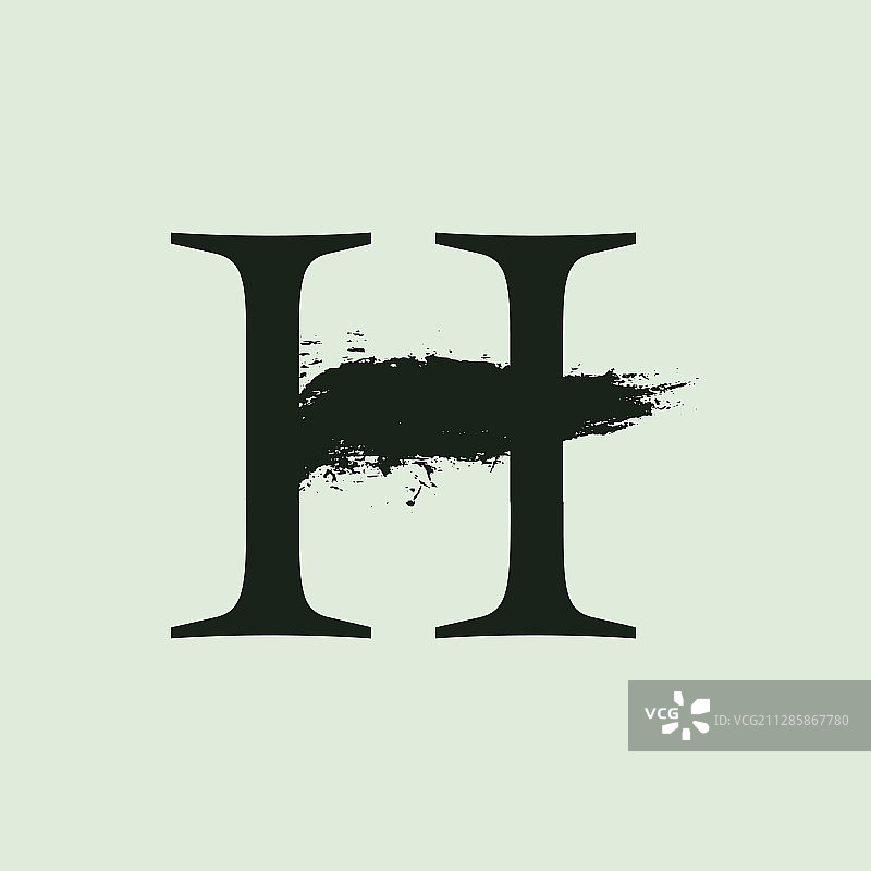 h 字母logo，定制衬线字体图片素材