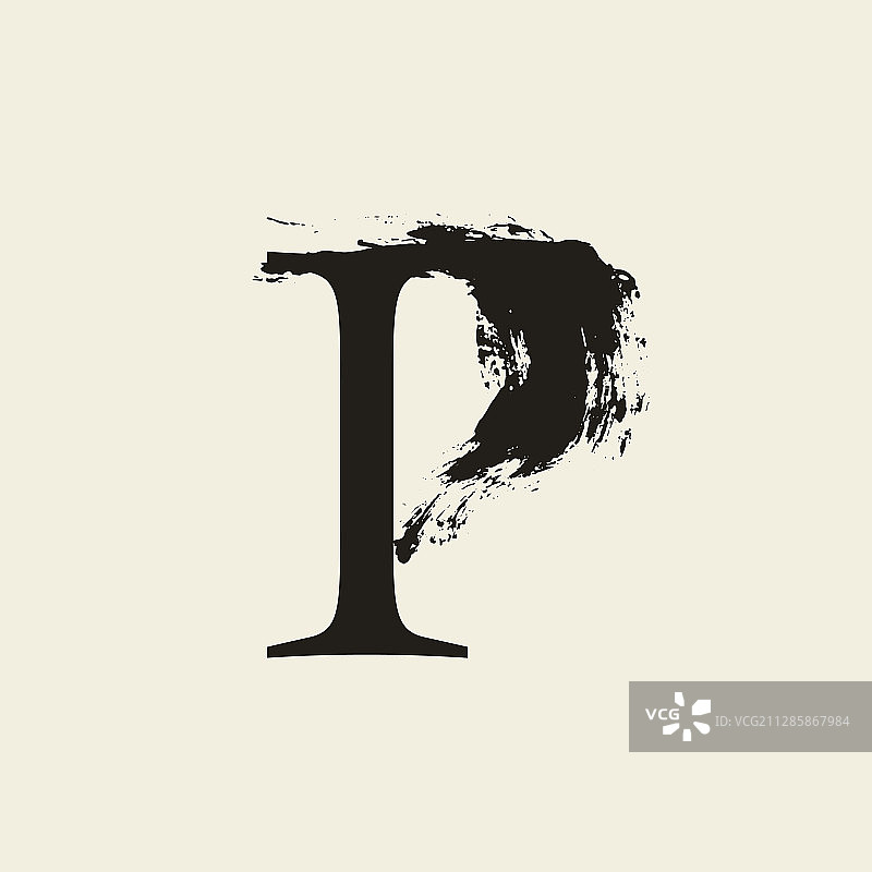 自定义衬线P字母标志图片素材