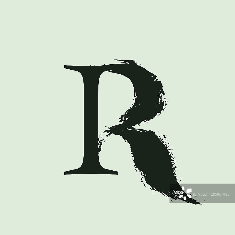 R 字母标志自定义衬线风格文字图片素材