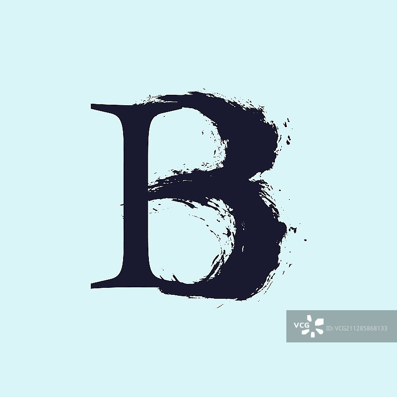 优雅衬线B字母标志图片素材