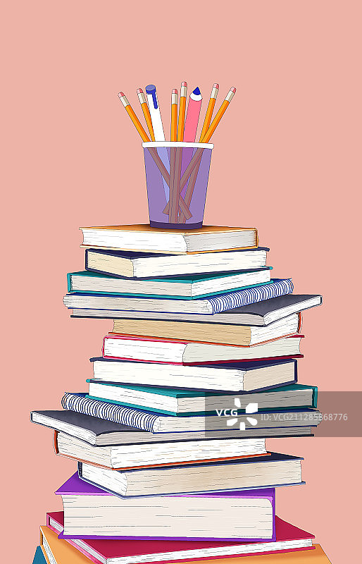世界读书日 堆积如山的书籍图片素材