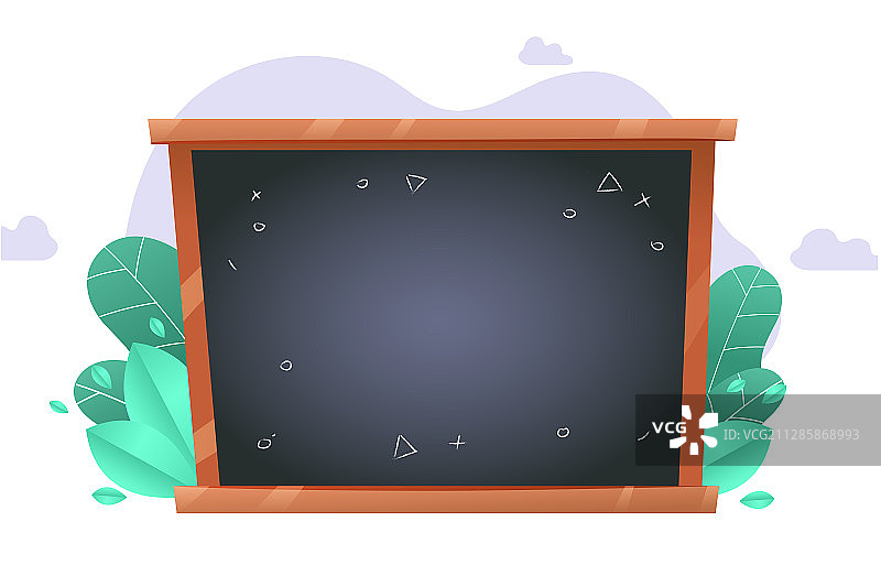 在线教育学习课程知识辅导讲课考试加油黑板背景矢量插画图片素材