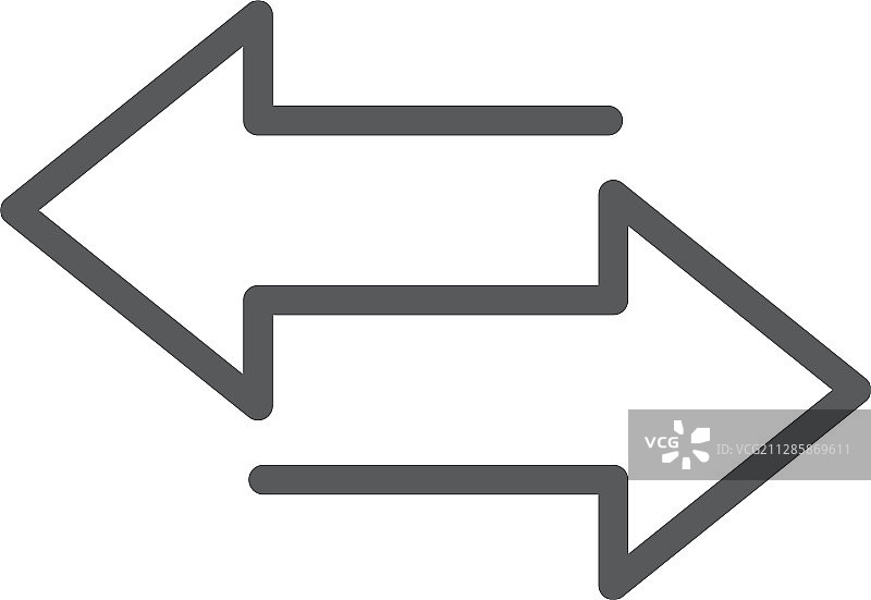 转移箭头轮廓线性图标图片素材