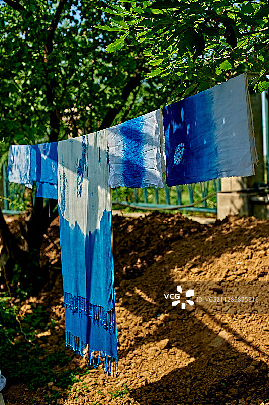 蓝染印染图片素材