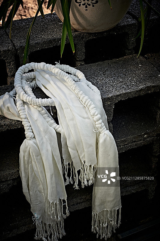 蓝染印染绢丝图片素材