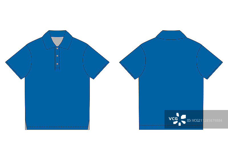 蓝色Polo T恤设计模板（正面）图片素材