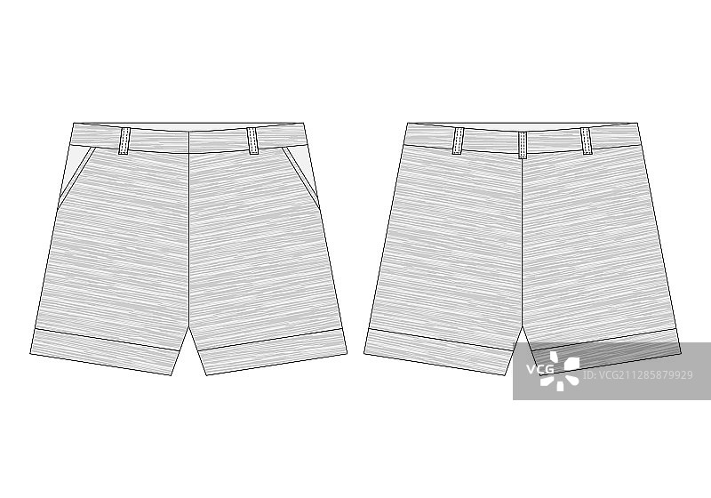 米兰色织物经典技术短裤图片素材