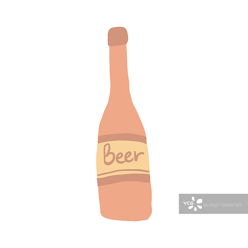 涂鸦风格的趣味啤酒瓶图片素材
