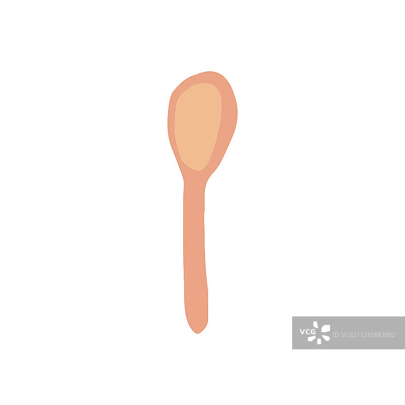 白色背景上手绘风格的勺子图片素材