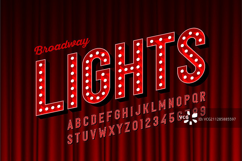 灯泡复古风格百老汇字体图片素材