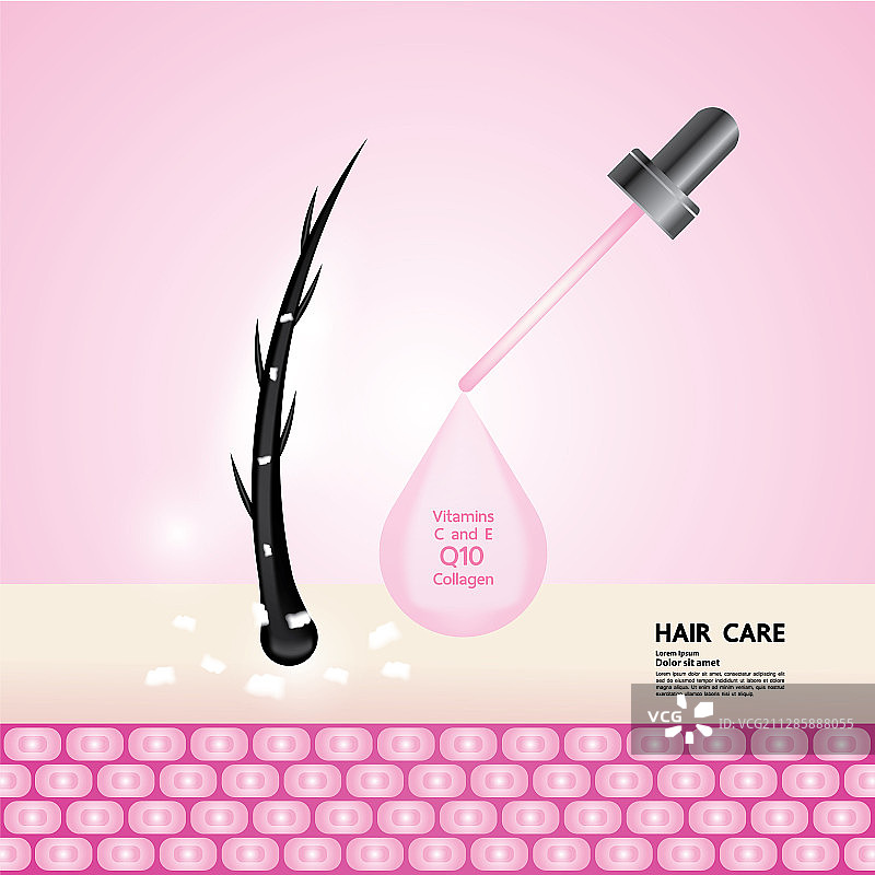 头发保护和护理技术概念图片素材