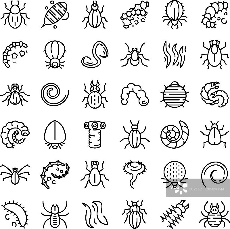 寄生虫图标轮廓样式图片素材