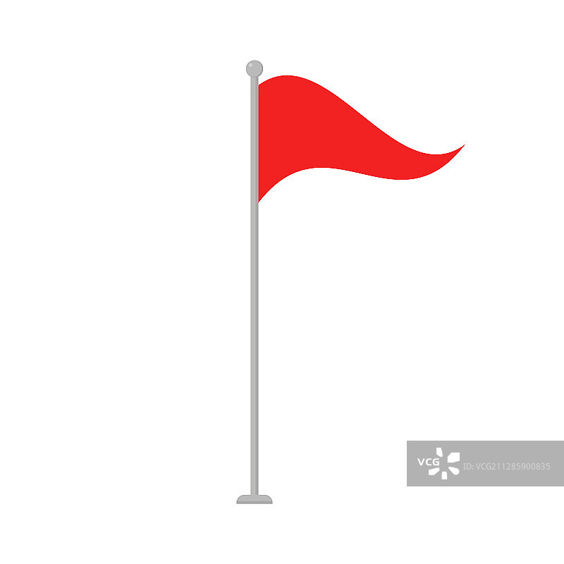 扁平风格的红旗图标插画图片素材