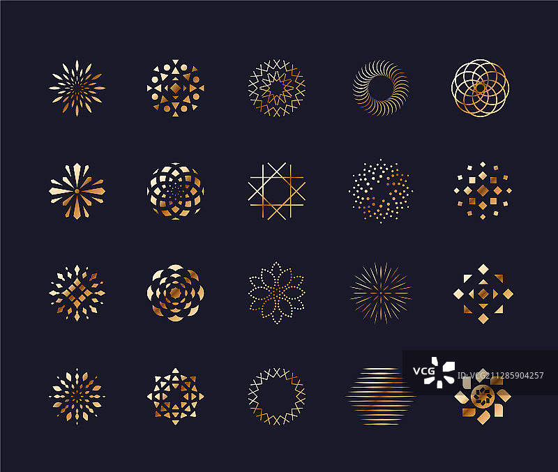 奢华金色抽象花卉符号图片素材