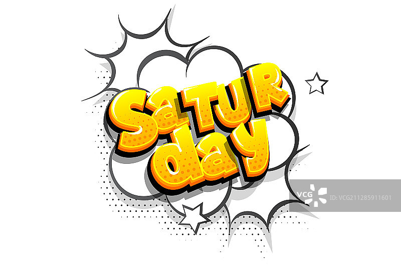 星期六漫画文字语音泡泡波普艺术图片素材