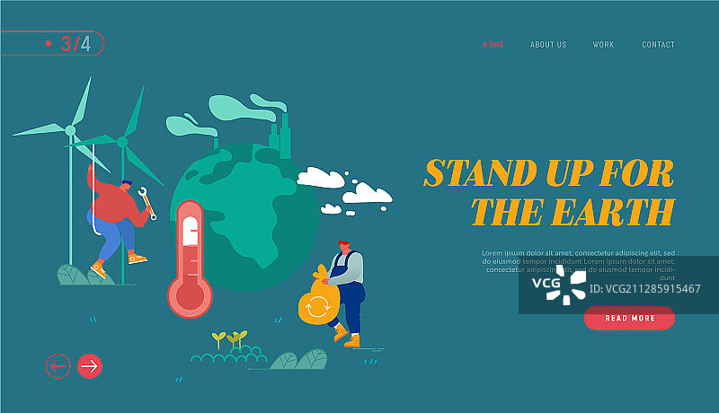 全球变暖网站引导页：人类的行动图片素材