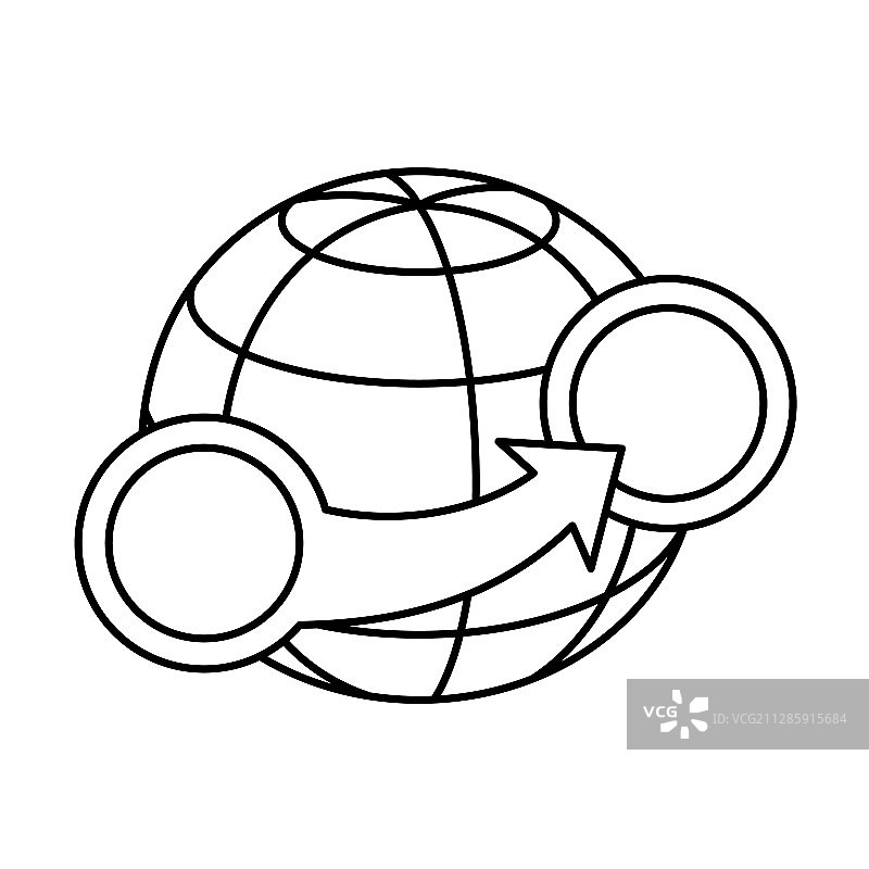 带有地球标志的全球传输图片素材