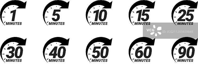 分钟定时器图标集图片素材