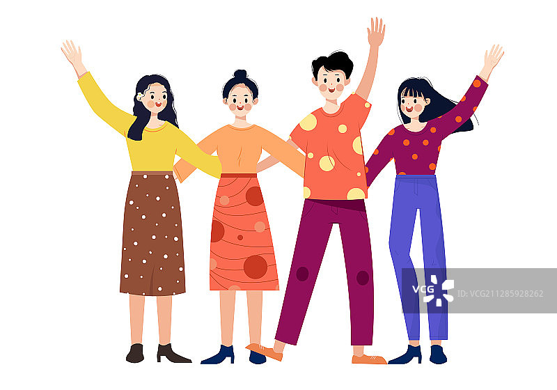 男女青年卡通矢量插画图片素材