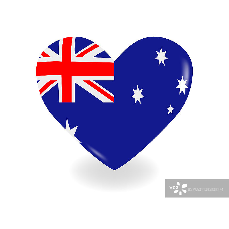 白色背景上的澳大利亚心形图案图片素材