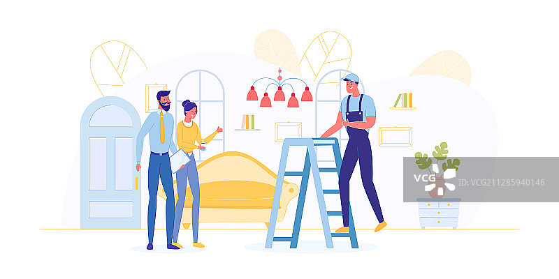 穿制服工作的专业电工维修工图片素材