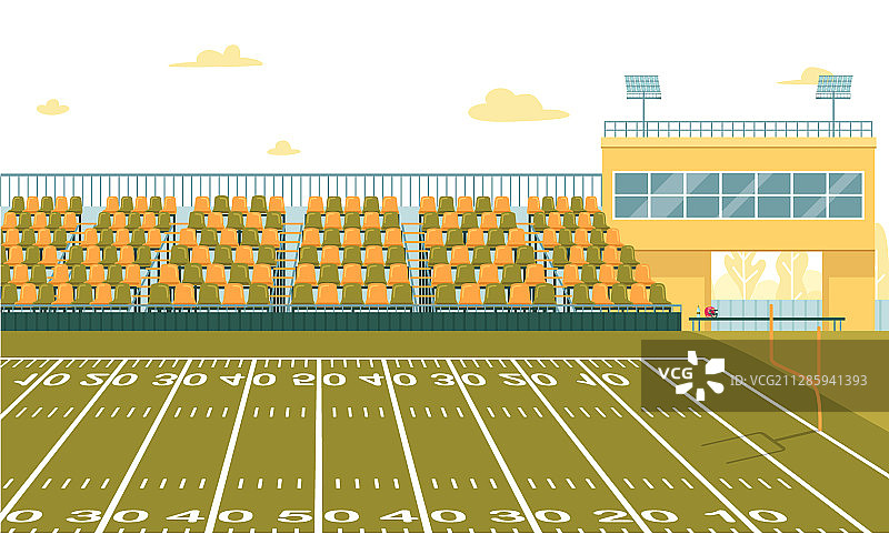用于比赛和观看的高中足球场图片素材