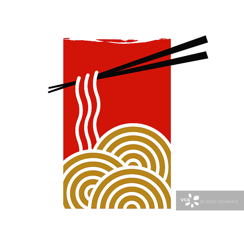 红色矩形面条标志图片素材