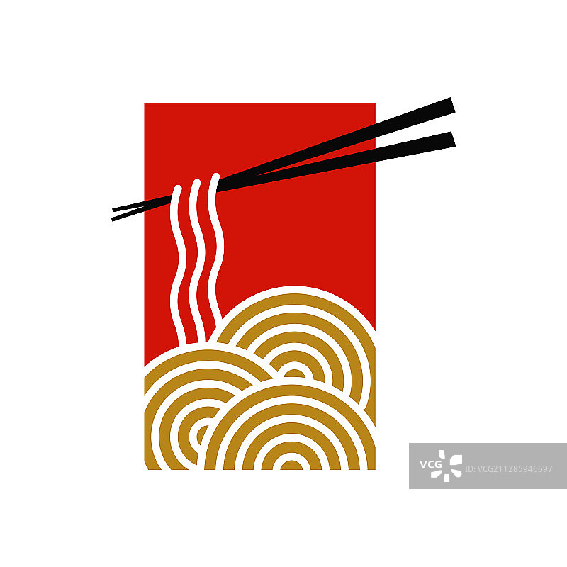 红色矩形面条标志图片素材